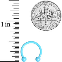 Load image into Gallery viewer, 16G 3/8 Light Blue Glow in the Dark Horseshoe Curved Barbell Set
