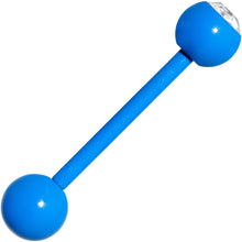 Load image into Gallery viewer, Clear Gem Blue Glow in the Dark Barbell Tongue Ring
