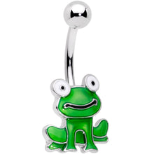 将图片加载到图库查看器，Green Happy Frog Belly Ring
