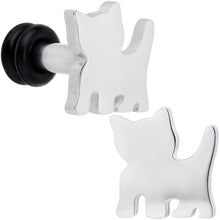 Load image into Gallery viewer, Steel Cat Lover Kitty Cat Single Flare Plug Set 14G to 0G
