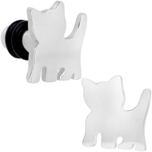 Load image into Gallery viewer, Steel Cat Lover Kitty Cat Single Flare Plug Set 14G to 0G
