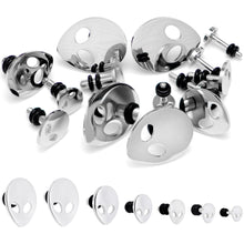 Load image into Gallery viewer, Steel Space Alien Single Flare Plug Set 14G to 2G
