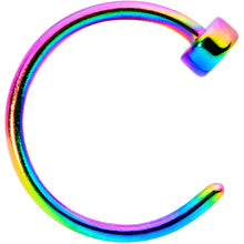 Load image into Gallery viewer, 22G 1/4 Rainbow Disc Nose Hoop

