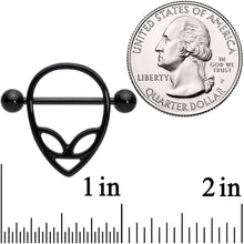 Load image into Gallery viewer, 14G 3/4 Black UFO Alien Nipple Shield Set
