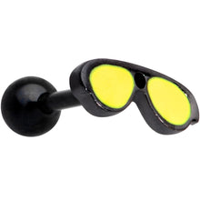 Load image into Gallery viewer, 16G 5/16 Yellow Black Aviator Sunglasses Cartilage Tragus Earring
