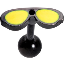 Load image into Gallery viewer, 16G 5/16 Yellow Black Aviator Sunglasses Cartilage Tragus Earring
