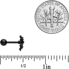 Load image into Gallery viewer, 16G 5/16 Black Spooky Halloween Spider Cartilage Earring
