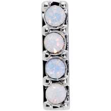 Load image into Gallery viewer, 16G 5/16 White Faux Opal Quartet Cartilage Tragus Earring
