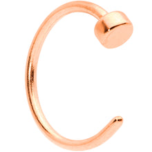 Load image into Gallery viewer, 22G 1/4 Rose Gold Tone Disc Nose Hoop
