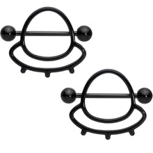 将图片加载到图库查看器，14G 13/16 Black Outer Space UFO Nipple Shield Set
