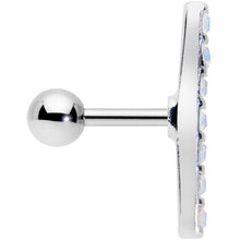 Load image into Gallery viewer, 16G 5/16 White Faux Opal Strip Cartilage Tragus Earring
