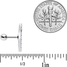 Load image into Gallery viewer, 16G 5/16 White Faux Opal Strip Cartilage Tragus Earring
