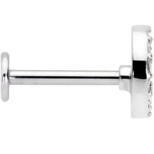 Load image into Gallery viewer, 16G 3/8 Clear Gem Retro Peace Sign Labret Monroe Tragus
