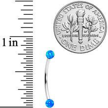 Load image into Gallery viewer, 16G 9/16 3mm Blue Synthetic Opal Curved Barbell
