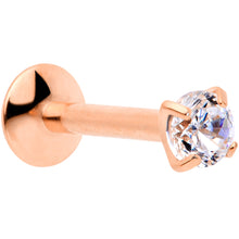 Load image into Gallery viewer, 16G 5/16 3mm CZ Rosy G23 Titanium Internally Threaded Labret

