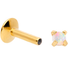 Load image into Gallery viewer, 16G 1/4 2mm Syn Opal Gold G23 Titanium Internal Thread Labret
