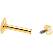 Load image into Gallery viewer, 16G 1/4 2mm Syn Opal Gold G23 Titanium Internal Thread Labret
