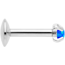 Load image into Gallery viewer, 16G 1/4 2mm Blue Syn Opal G23 Titanium Internal Thread Labret

