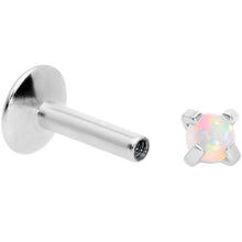 将图片加载到图库查看器，16G 1/4 2mm White Syn Opal G23 Titanium Internal Thread Labret
