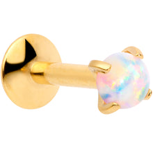 Load image into Gallery viewer, 16G 1/4 3mm Syn Opal Gold G23 Titanium Internal Thread Labret
