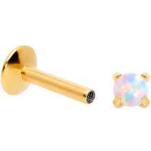 Load image into Gallery viewer, 16G 1/4 3mm Syn Opal Gold G23 Titanium Internal Thread Labret
