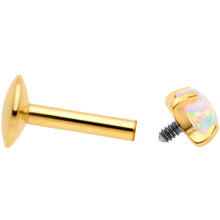 Load image into Gallery viewer, 16G 1/4 3mm Syn Opal Gold G23 Titanium Internal Thread Labret
