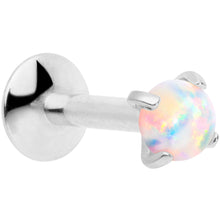 将图片加载到图库查看器，16G 1/4 3mm White Syn Opal G23 Titanium Internal Thread Labret
