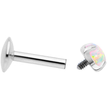 将图片加载到图库查看器，16G 1/4 3mm White Syn Opal G23 Titanium Internal Thread Labret

