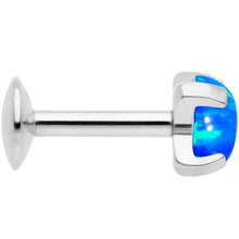 Load image into Gallery viewer, 16G 1/4 4mm Blue Syn Opal G23 Titanium Internal Thread Labret
