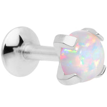 将图片加载到图库查看器，16G 1/4 4mm White Syn Opal G23 Titanium Internal Thread Labret
