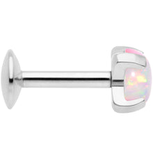 将图片加载到图库查看器，16G 1/4 4mm White Syn Opal G23 Titanium Internal Thread Labret
