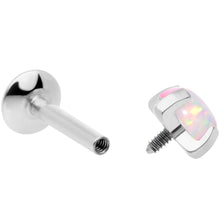 将图片加载到图库查看器，16G 1/4 4mm White Syn Opal G23 Titanium Internal Thread Labret
