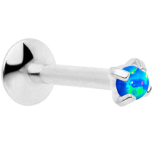 将图片加载到图库查看器，16G 5/16 2mm Blue Syn Opal G23 Titanium Internal Thread Labret
