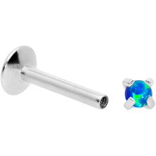 将图片加载到图库查看器，16G 5/16 2mm Blue Syn Opal G23 Titanium Internal Thread Labret
