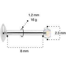 将图片加载到图库查看器，16G 5/16 2mm White Syn Opal G23 Titanium Internal Thread Labret
