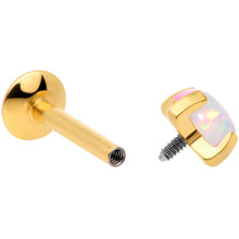 将图片加载到图库查看器，16G 5/16 4mm Syn Opal Gold G23 Titanium Internal Thread Labret
