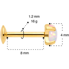 将图片加载到图库查看器，16G 5/16 4mm Syn Opal Gold G23 Titanium Internal Thread Labret
