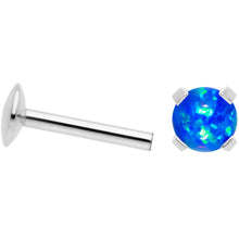 将图片加载到图库查看器，16G 5/16 4mm Blue Syn Opal G23 Titanium Internal Thread Labret
