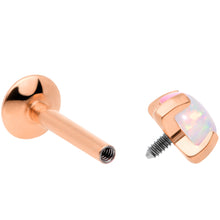 Load image into Gallery viewer, 16G 5/16 4mm Syn Opal Rose Gold G23 Titanium Internal Thread Labret
