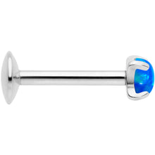 Load image into Gallery viewer, 16G 5/16 3mm Blue Syn Opal G23 Titanium Internal Thread Labret
