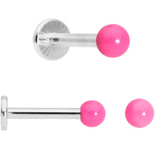 Load image into Gallery viewer, 16G 5/16 Blue Pink Yellow Glow Ball Labret Set of 3
