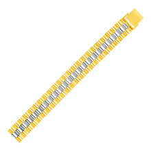 Load image into Gallery viewer, 14k Two Tone Gold Mens Panther Link Bracelet
