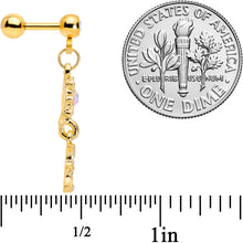 Load image into Gallery viewer, 16G 1/4  Aurora Gem Gold Tone Moon Dangle Cartilage Tragus
