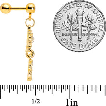 Load image into Gallery viewer, 16G 1/4 Clear Gem Gold Tone Moon Dangle Cartilage Tragus
