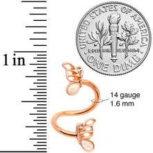 将图片加载到图库查看器，White Faux Opal Rose Gold Tone Butterfly Spiral Twister Belly Ring
