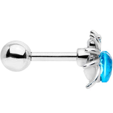 Load image into Gallery viewer, 16G 1/4 Aqua Gem Heart Spider Cartilage Tragus
