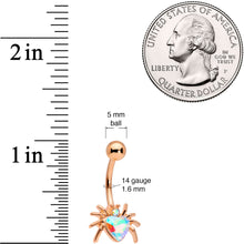 Load image into Gallery viewer, Aurora Gem Rose Gold Tone Sexy Heart Spider Belly Ring
