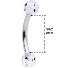Load image into Gallery viewer, 16G 5/16 Black Splatter Curved Eyebrow Ring
