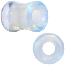 Load image into Gallery viewer, Translucent White Glass Tunnel Plug Set 2G to 1 Inch
