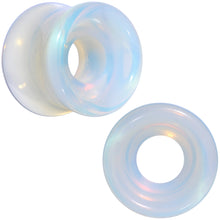 Load image into Gallery viewer, Translucent White Glass Tunnel Plug Set 2G to 1 Inch
